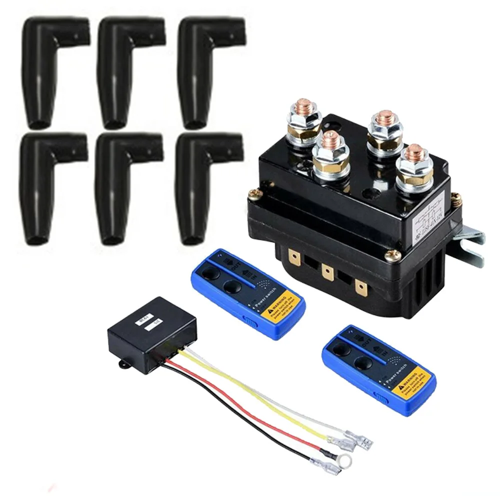 12V 500A Winch Solenoid Relay W/ 2*Remote Control For 7000lb To 17500lb