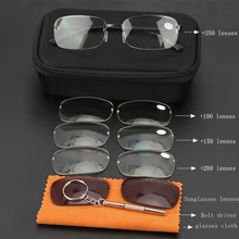 PANDER, высокое качество, съемный анти синий светильник, бифокальные очки для чтения, для мужчин и женщин, ультра светильник, солнцезащитные очки Tr90, оправа из сплава 1,50 1,0