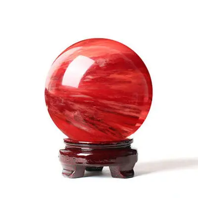 100mm Asia red quartz ball high quality feng shui home decoration ball preferred