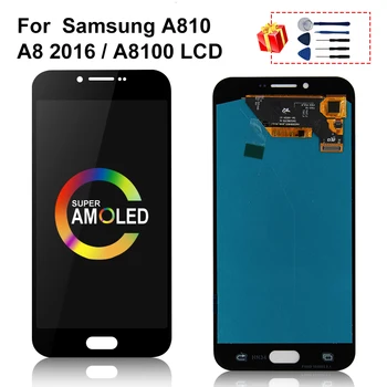 

AMOLED For Samsung Galaxy A810 A8 2016 LCD Touch Screen Digitizer Display Replacement Parts For A810F A810DS LCD Display
