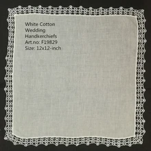 Набор из 12 модные свадебные женские хлопчатобумажные носовые платки винтажные Вязаные кружевные платочки для матери невесты Hanky 12x12-inch