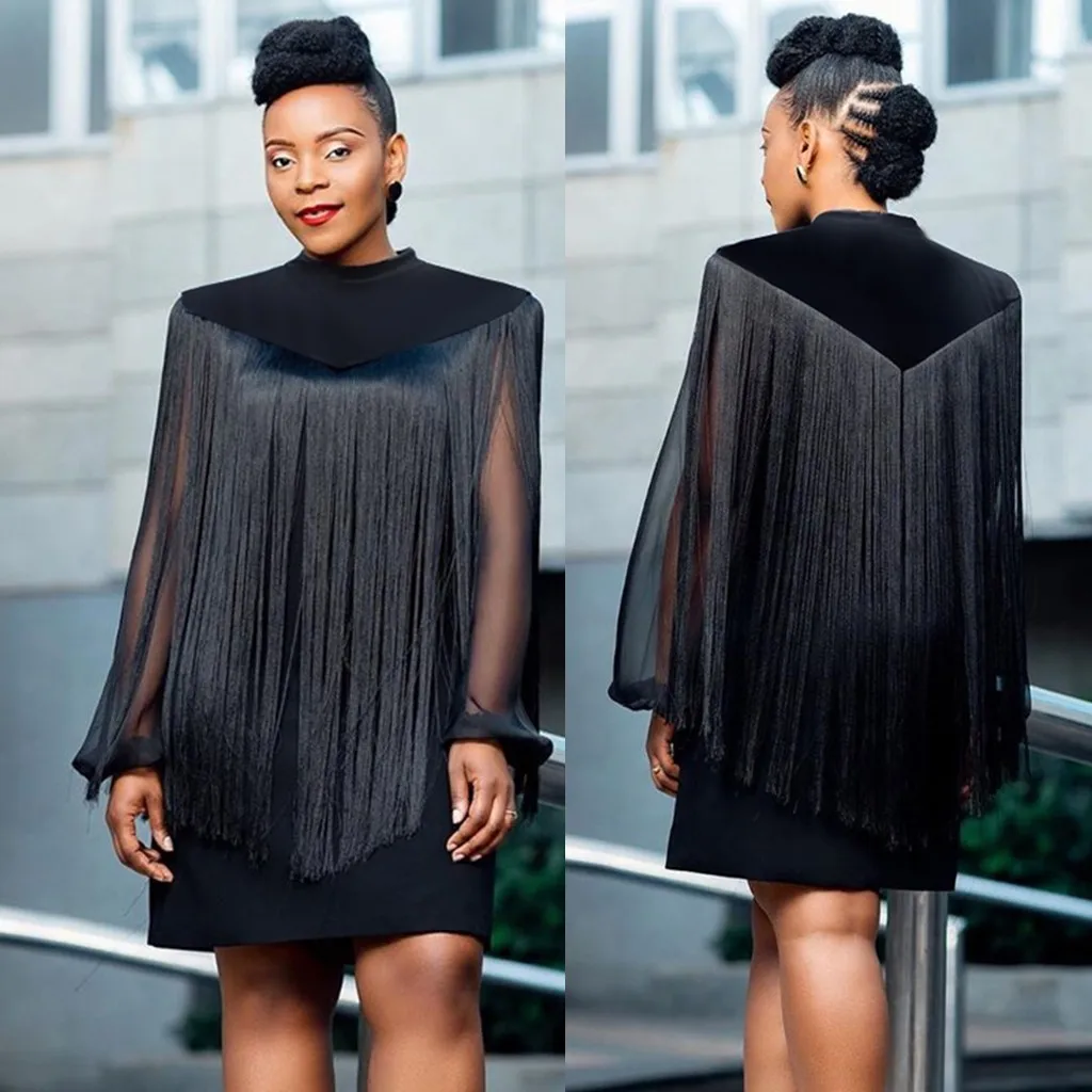 Vestidos ropa mujer размера плюс женское сексуальное однотонное высокоэластичное платье-карандаш с длинным рукавом и кисточками sukienki robe hiver femme