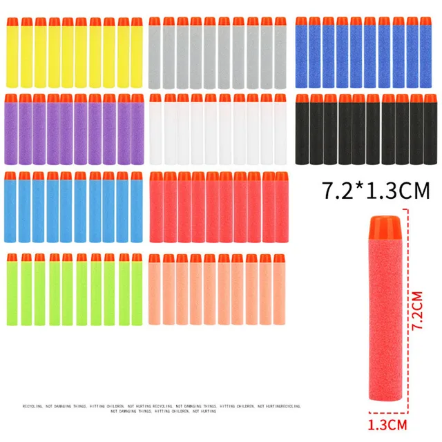 Multicolor 7.2CM Soft Bullet For Nerf Series Blasters Gun Hollow Hole Head Refill Darts Gun Accessories Toys for Boys Xmas Gifts 5