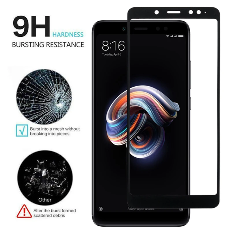 Full Cover Tempered Glass For Xiaomi Redmi Note 5 Pro Screen Protector for Redmi Note 5A Prime Protective Glass For Redmi 5 Plus — view 3