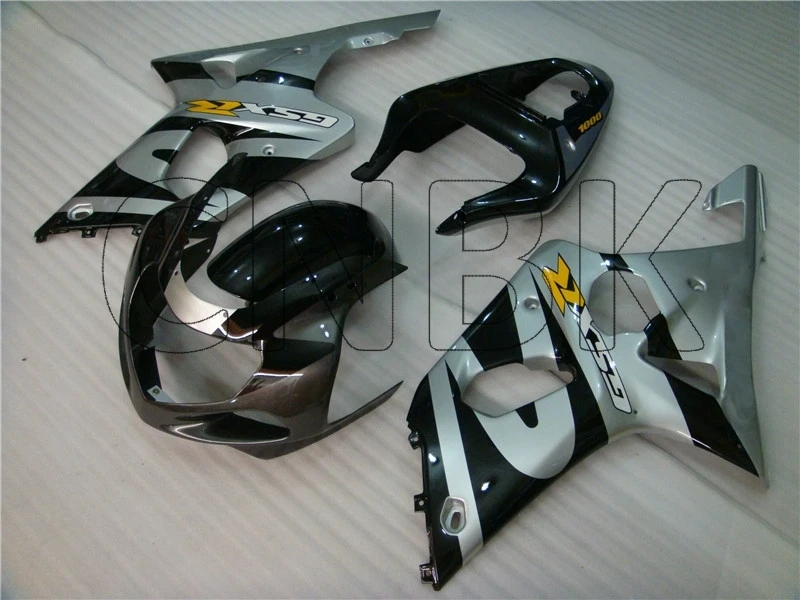 GSX R 600 750 1000 01 00 набор для всего тела GSXR 2001 серебристый черный 2000 - 2003 K1-2 комплекты