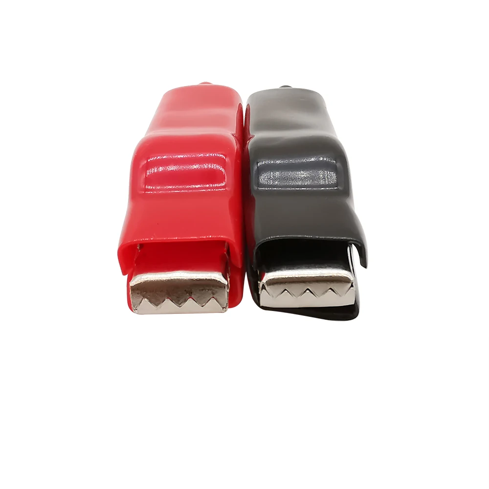 2 pièces de pinces crocodiles en gaine 20A rouge noir, bricolage électrique,  fils de Test pour cavalier câble électrique 1 paire - AliExpress