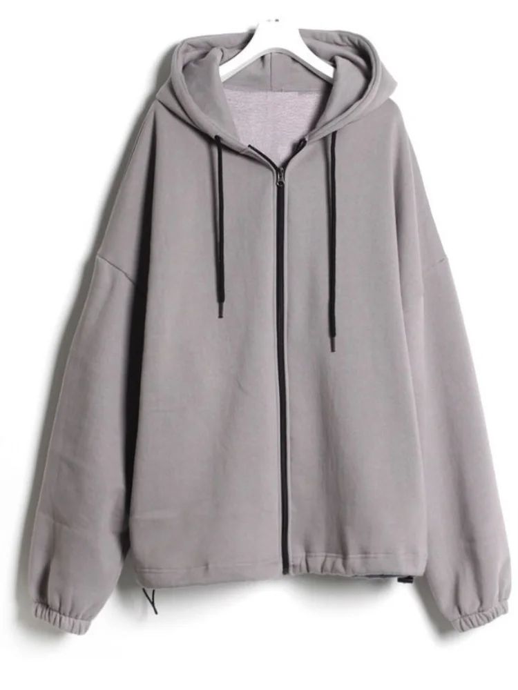 Men's Long-Sleeve Hoodie Coat Spring And Autumn New Korean Basic Pure Color Casual Versatile Loose Large Size Hoodie