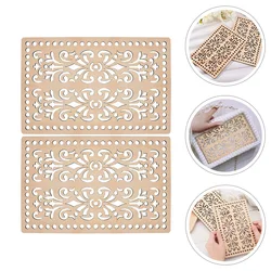 2pcs Wooden DIY Bag Bottom Base Manual Rectangle-shaped Crochet Bag Base