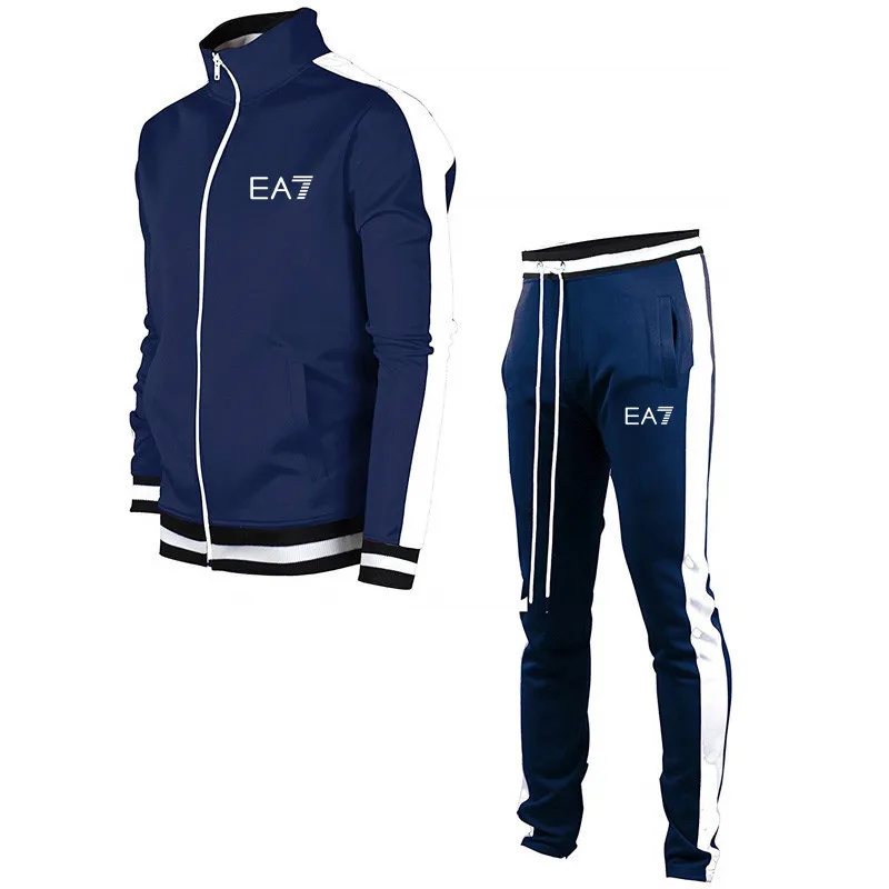 

Men Casual Sports Hoodie Spring And Autumn Mixed Colors Cardigan Suit Men's Jacket Set