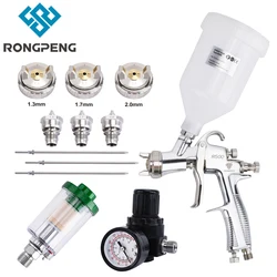 RONGPENG – pistolet de pulvérisation d'air LVLP R500, buse 1.3mm 1.7mm 2.0mm, aérographe + régulateur de pression + séparateur d'eau et d'huile 