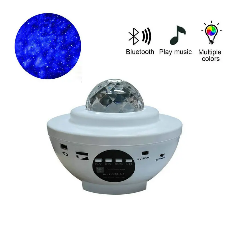 led night light LED Colorful Star Galaxy Projector Ocean Wave Night Light Rotate Starry Sky Projector Bluetooth Speaker Room Decor Kids Gifts bathroom night light Night Lights