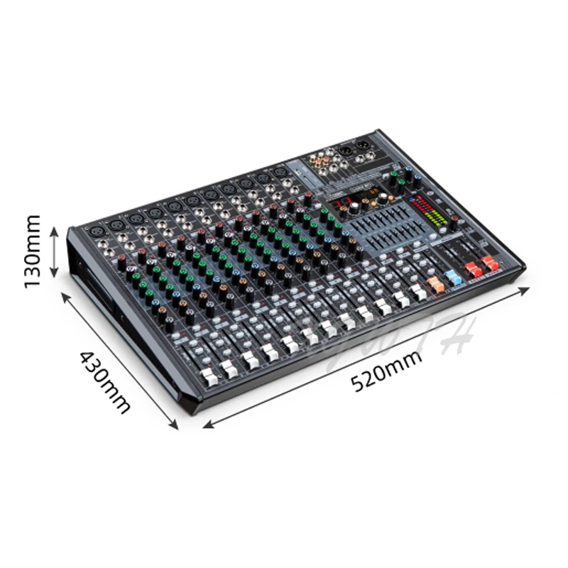 US $416.10 12 Channel Bluetooth Mixing Console Audio Mixer Console With 48V Phantom Power USB Digital Reverb Effect For DJ Stage Equipment