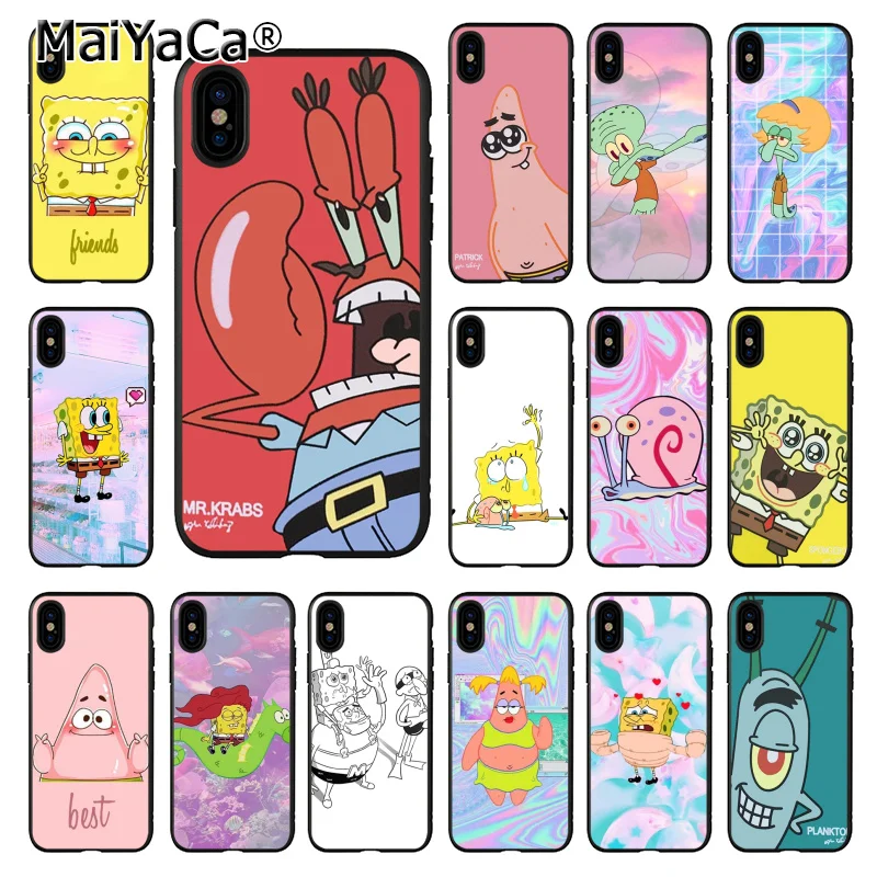 

MaiYaCa SpongeBob art Phone Case for iphone 11 Pro11 Pro Max X XS XR XS MAX 8 7 6 6S Plus 5 5S SE cass