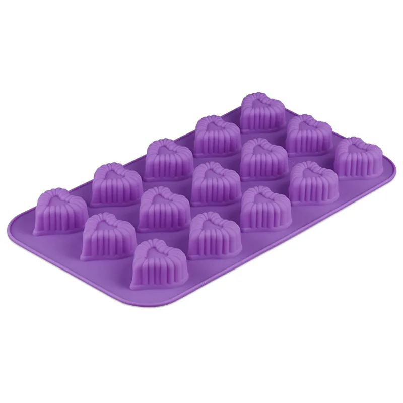 

15 Cups Love Heart Shape Silicone Chocolate Mold DIY Candy Ice Baking Mould Tool Wedding Party Cake Decor
