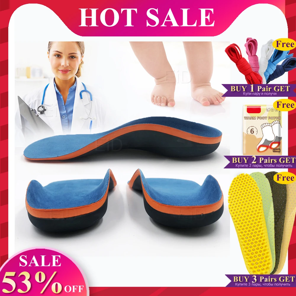

EID Orthotic Insoles for Kids Flat Feet Arch Support Children Insole Child Orthopedic Correction Shoes Pads Foot Health Care