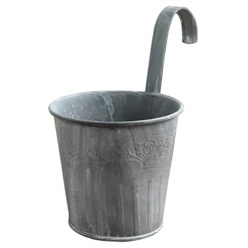 

Vintage Flower Pot Metal Iron Flower Bucket Plants Hanging Pot Container for Home Balcony Wedding Decoration _WK