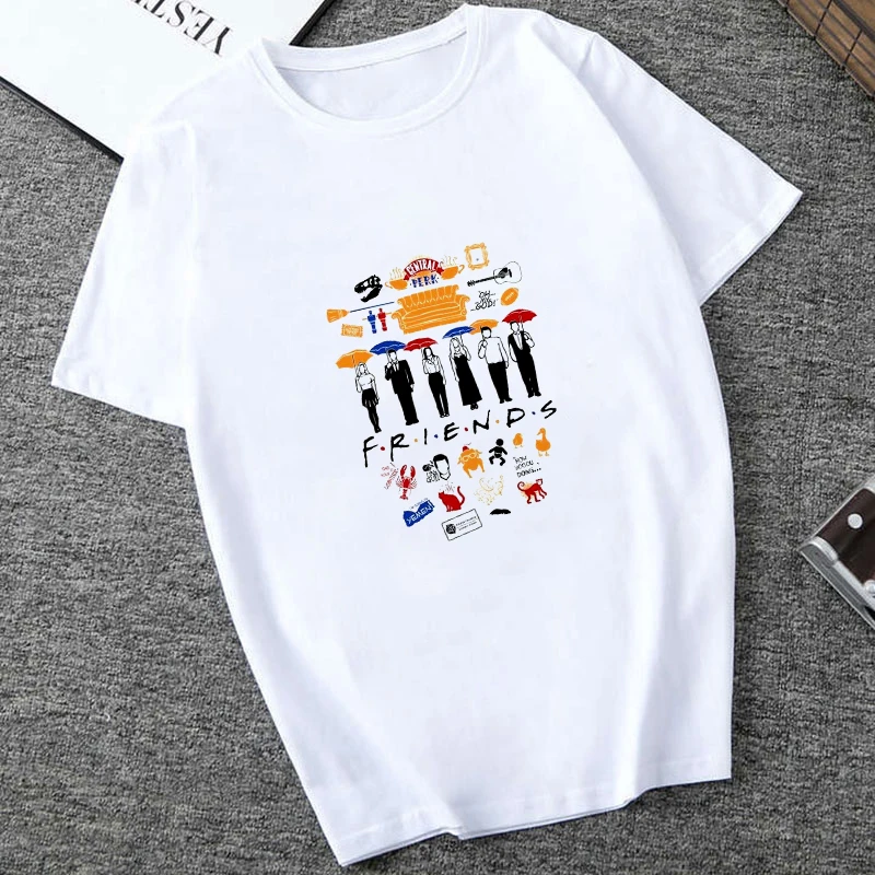 

Showtly New Harajuku Letter Printing Summer Tops Fashion Casual Tees For Women Friends TV Show Shirt Gift T shirt