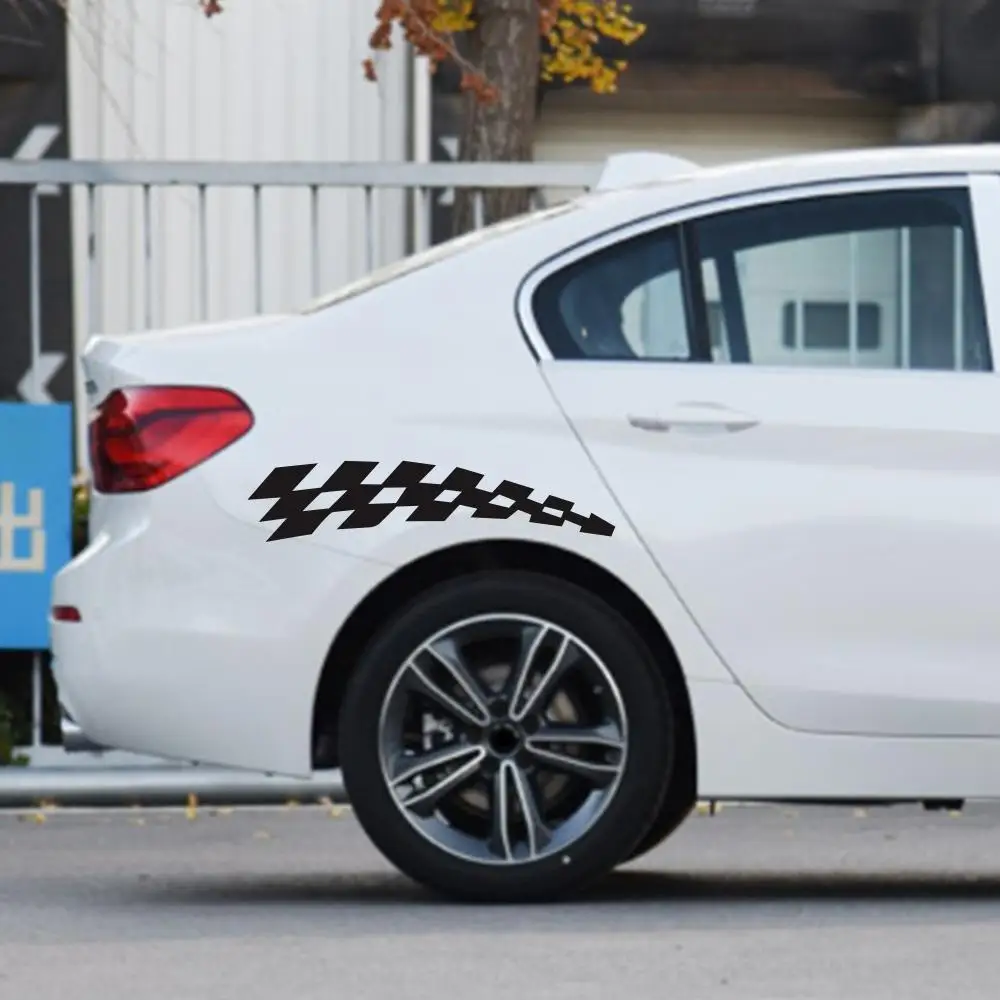 Автомобильные гоночные наклейки автомобильные клетчатые колесные флаги