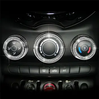 

Interior AC Button trim Accessories Silver Set Rhineston Switch Durable