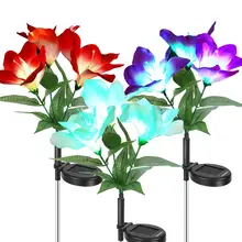 3 упаковки водонепроницаемые гирлянды на солнечной батарее наружный многоцветный меняющийся светодиодный Солнечный цветок садовые светильники декоративные садовые светильники
