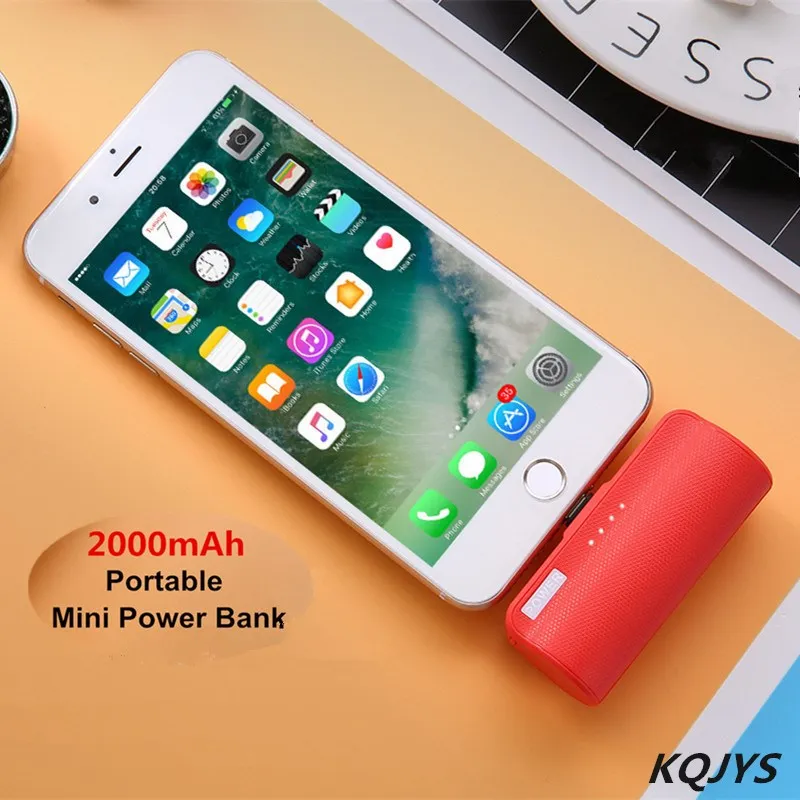 KQJYS 2000mAh портативное зарядное устройство для мобильного телефона, Мини Мобильный блок питания, внешняя батарея, быстрая зарядка для iPhone, Millet, samsung