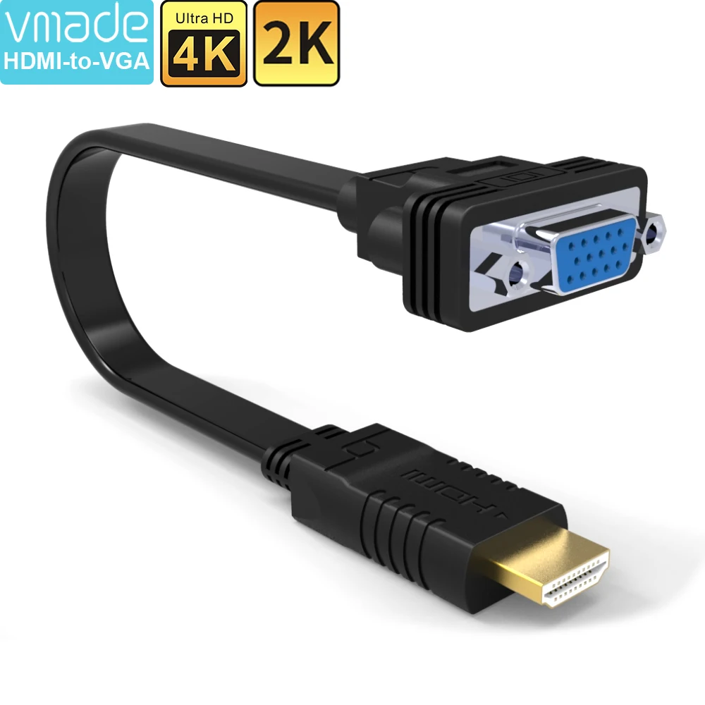 

Type-C HDMI VGA Cable HD to VGA Cable Cord Audio Video HDMI male to VGA male cable 1920*1080P For PC Monitor HDTV Projector