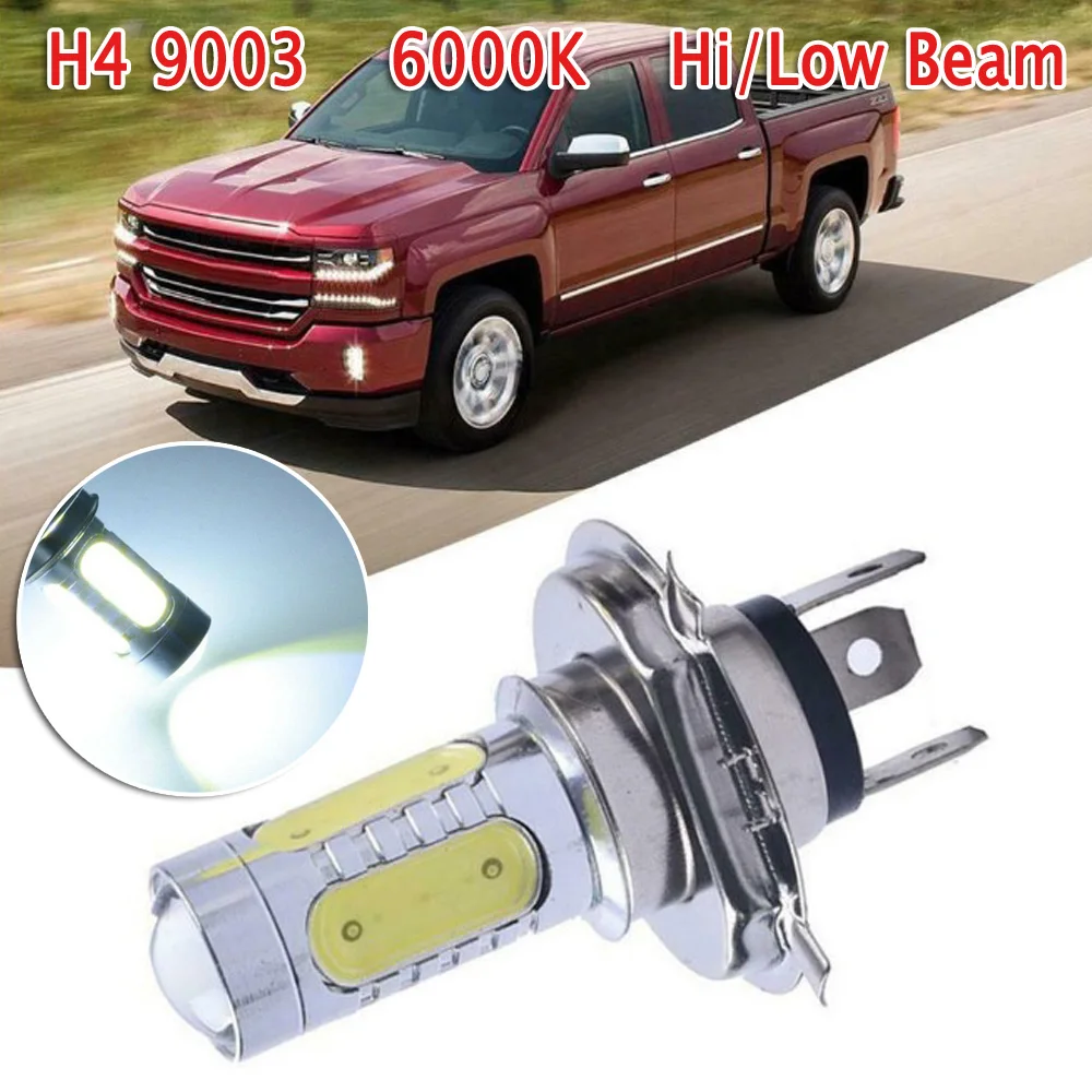 H4 9003 COB Светодиодный белый свет лампы дальнего/ближнего света для мотоцикла 6000K высокая мощность Простая установка, подключи и работай