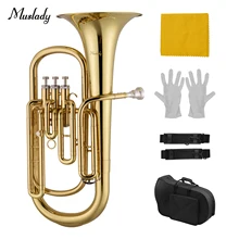 Wind-Instrument Flat-Baritone Muslady with Carry-Case Mouthpiece Gloves Cleaning-Cloth