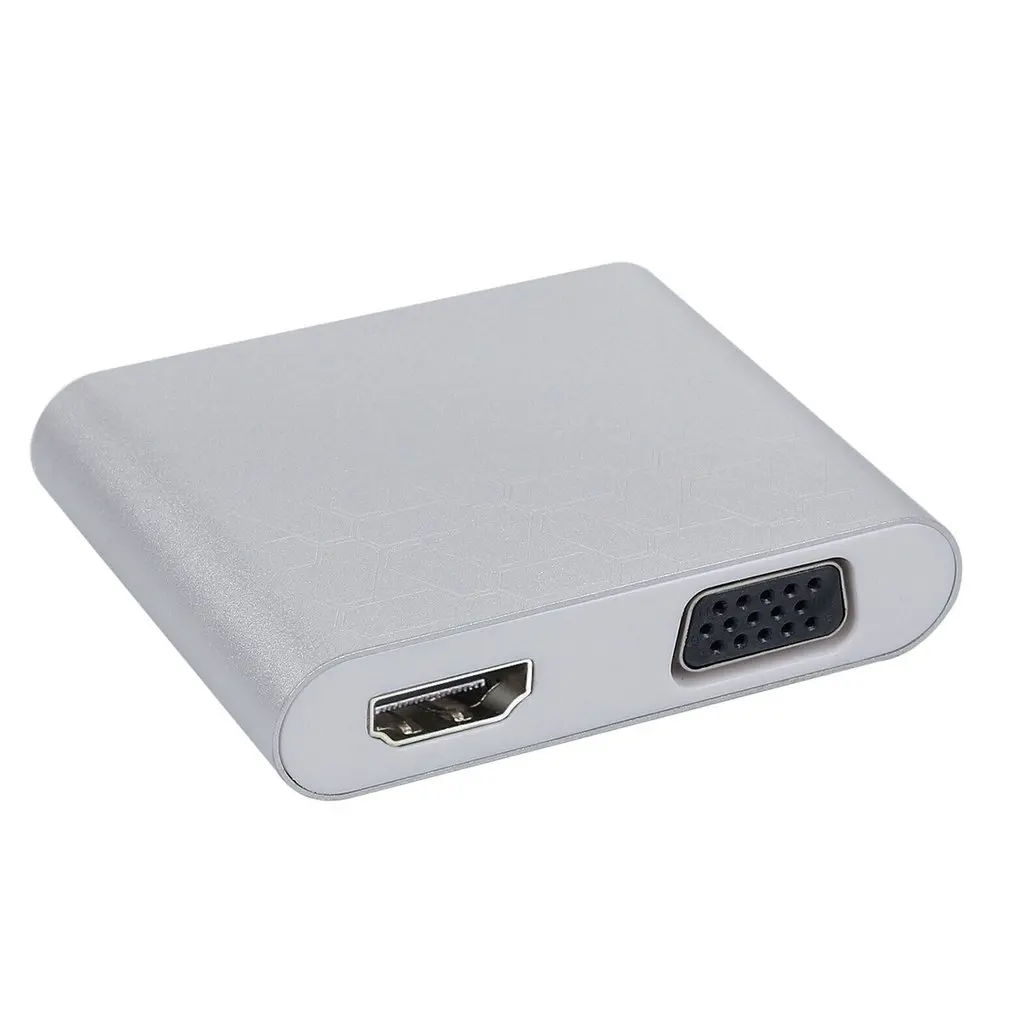 Премиум Тип C к VGA HDMI адаптер USB C к HDMI 4K VGA 1080P портативный домашний 3 в 1 Тип C к HDMI VGA адаптер