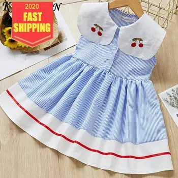 

Keelorn Girls Dress 2020 Fashion party pink Stitching Lace Fly Sleeve Child Clothing Girls Dress Set Princess New For 2-6 Year