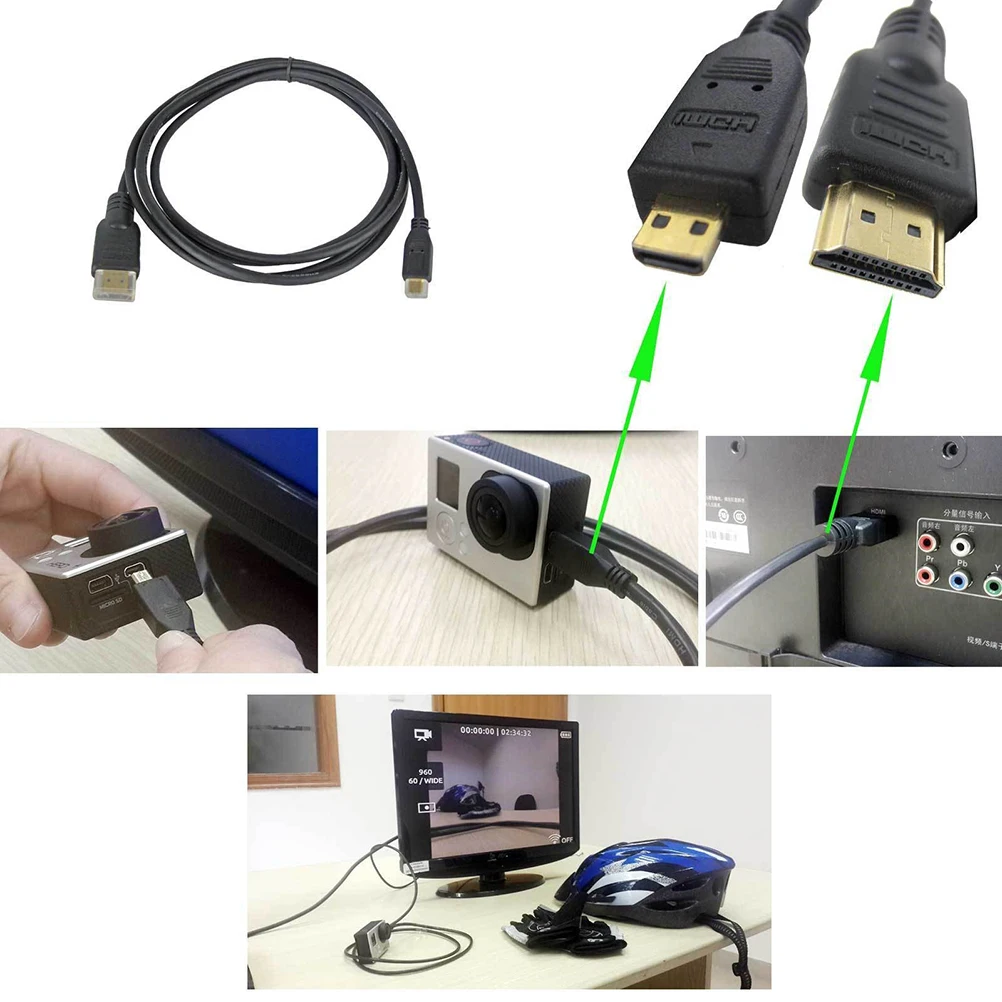 Кабель для видеокамеры GoPro Hero 5 Black HD 4K 1080P HDMI A/V TV|Кабели HDMI| |