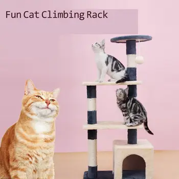 

Multi-layer Stable Cat Climbing Frame With Litter Cat Tree One Sisal Cat Toy Wear-resistant Cat Climbing Frame Cat Villa Luxury