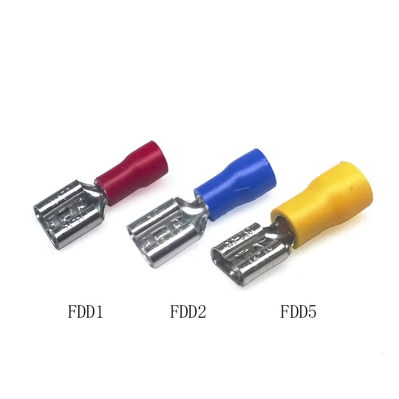 200pcs 500pcs FDD1 FDD2-250 Cold Pressing Female Splice Terminal Plug Crimp Wire Cable Connector Electric Sertir Adapter | Обустройство