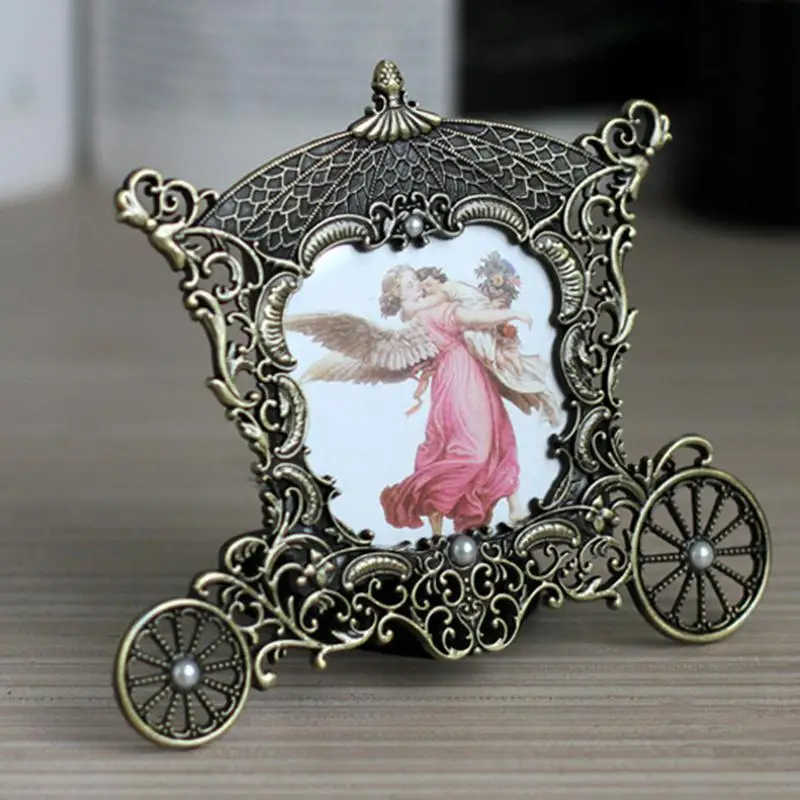 HobbyLane винтажная металлическая карета фоторамка-" х 3" декоративные рамки для картин-отличный подарок для ребенка и свадебный подарок