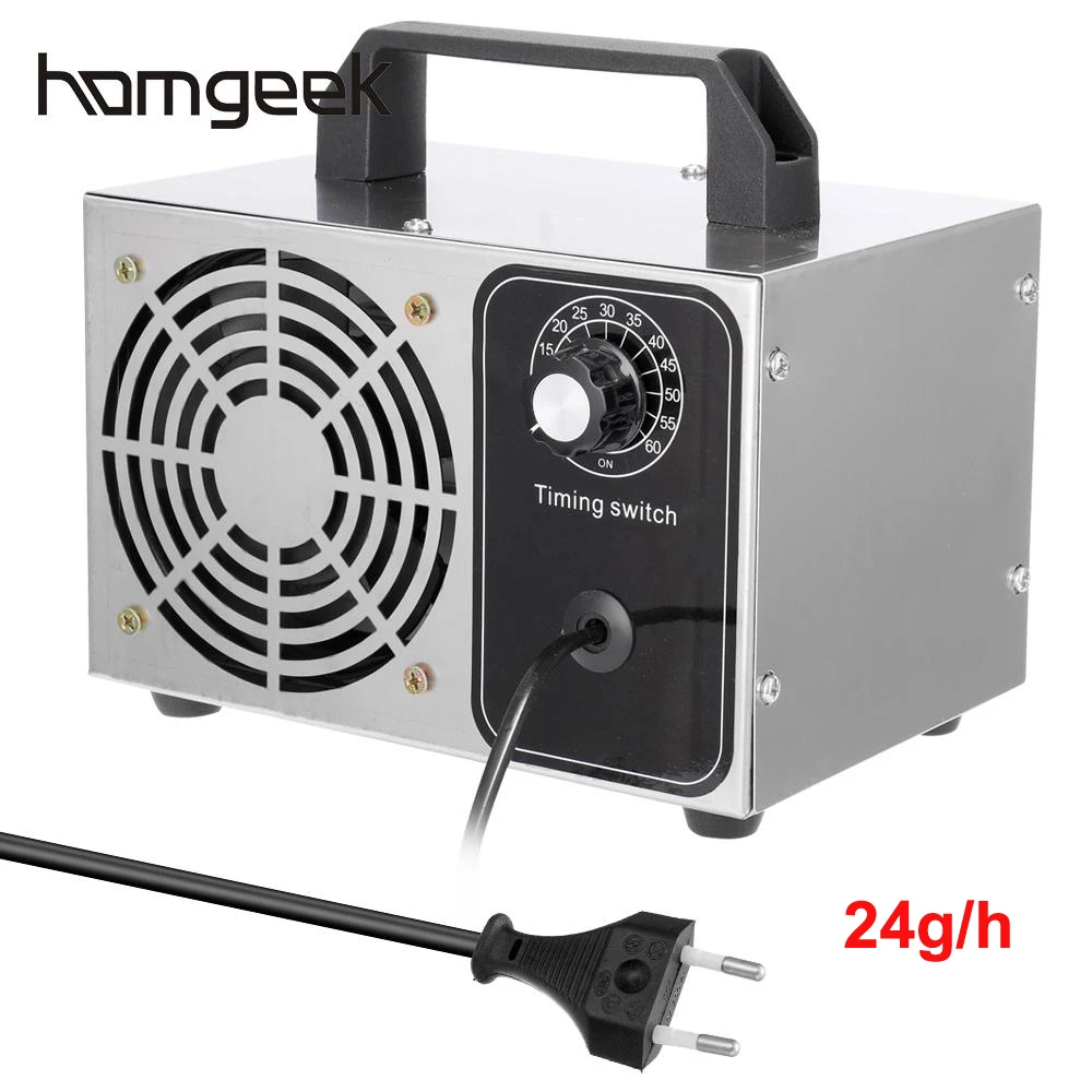 

24g/h 220V Ozone Generator Disinfection Machine Air Filter Purifier Fan For Home Car Formaldehyde Sterilization Time Switch