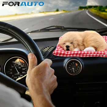 

FORAUTO Cute Plush Dogs Dashboard Decoration With Sound Simulation Sleeping Dog Toy Car Ornament Car Styling Auto Accessories