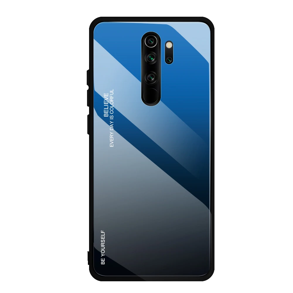 7 Стеклянный чехол для телефона для Xiao mi Red mi Note 8 Pro 7 Pro 7A чехол для Xiaomi mi 9 Se 9T Pro градиентный Мягкий силиконовый чехол-рамка - Цвет: 7