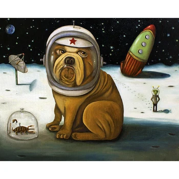 

DIY Painting By Numbers Astronaut Kit Oil Picture By Numbers Cartoon Dog Animal Wall Art Painting on Canvas Home Decoration