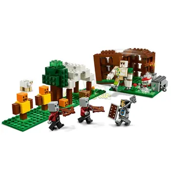 Bloques de construcción The Pillager Outpost con figuras de acción de bloques, juegos, juguetes para regalo de Navidad para niños