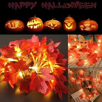 

Halloween Garland Led Fall Maple Leaves Fairy String Lights Leaf Garland Decor Holiday Lighting Maple Light Maple Lights String