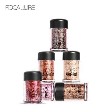 

FOCALLURE Glitter Eye Shadow 18 Colors Cosmetic Makeup Diamond Lips Loose Makeup Eyes Pigment Powder Comestic Single Eye Shadow