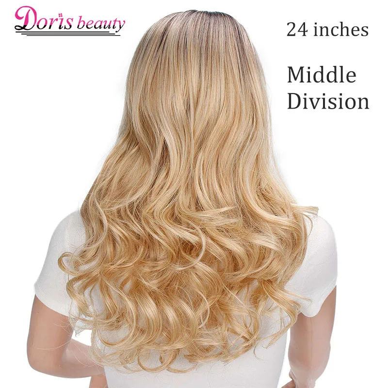 Doris beauty синтетический длинный волнистый Омбре серый парик для женщин косплей парик коричневый красный черный блонд Термостойкое волокно - Цвет: R6-30-613