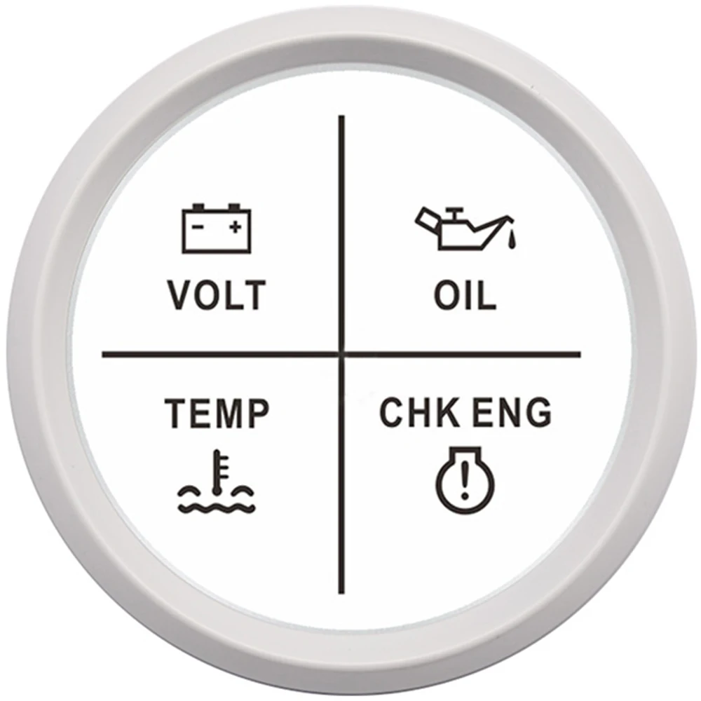 Цифровой автомобильный вольтметр, датчик давления масла, температура воды, сигнализация двигателя 9-32 В, красная подсветка, 4LED Водонепроницаемый