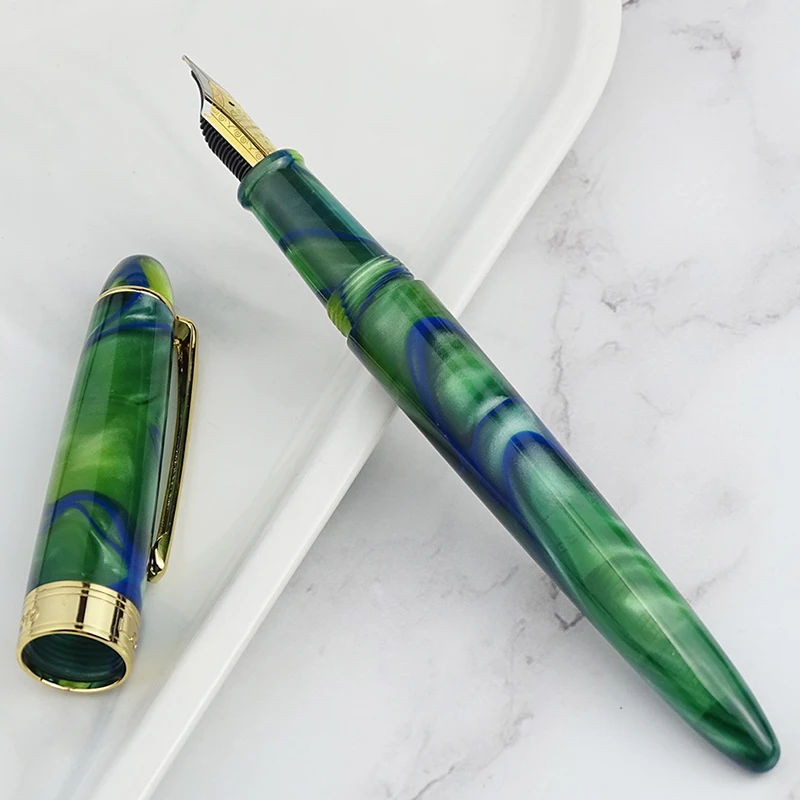 LORELEI Acrylic Resin Forest Fountain Pen, Quality Iridium EF/F 0.38/0.5mm with Converter Gift Ink Pen for Business Office Home