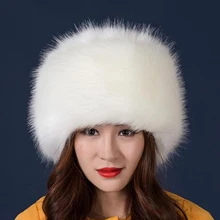 Теплые шапки и шапочки, имитация лисьего меха, круглый плоский верх, искусственный мех, шапка, утолщенная, Осень-зима, плюшевая, теплая шапка, Лыжная шапка