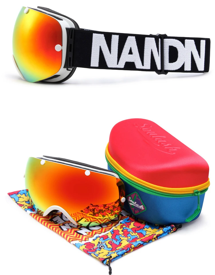 Профессиональные мужские и женские лыжные очки, двухслойные лыжные очки, большие сферические анти-туманные ветрозащитные очки для катания на лыжах и сноуборде