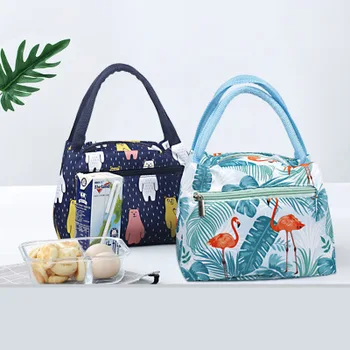 

Printed zipper lunch bag portable insulation bag ladies simple fashion waterproof aluminum foil insulation lunch bag