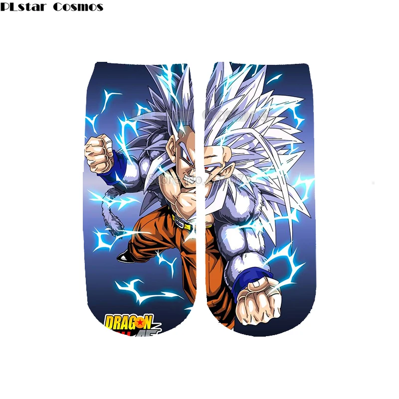 

Funny Unisex Art Socks 3D Printed Dragon Ball Z Super Saiyan Ankle Socks Cotton Art Short Socks women Men Length 21cm style-11