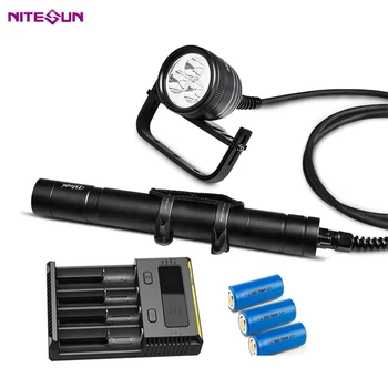 

NITESUN DIV10 Scuba Diving Spotlight 3* CREE XM-L2 U4 LEDs max 3000LM underwater 200M waterproof Dive Flashlight with batteries