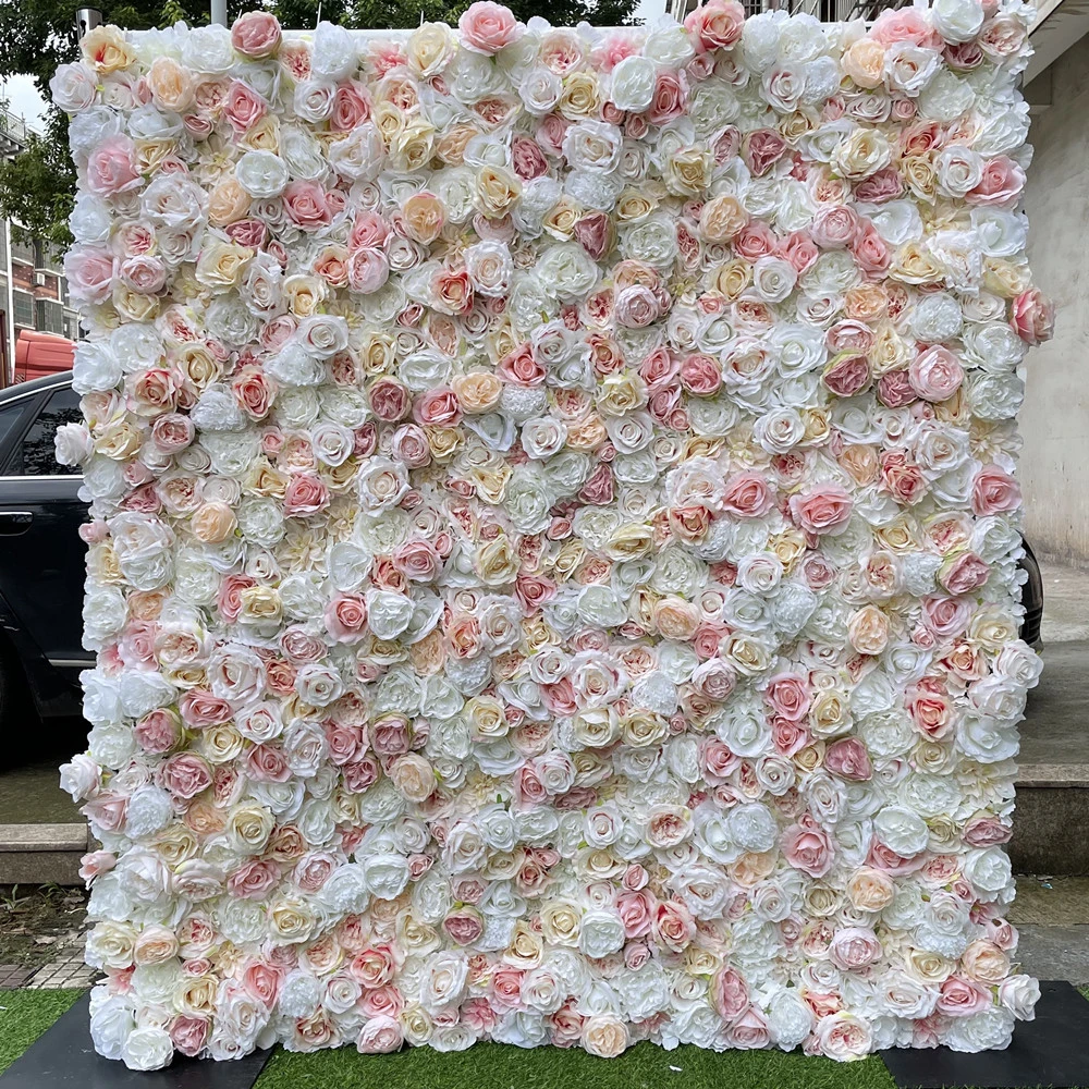 人工の壁と偽の花 アイボリーのピンク色 結婚式の背景の装飾用 造花 ドライフラワー Aliexpress